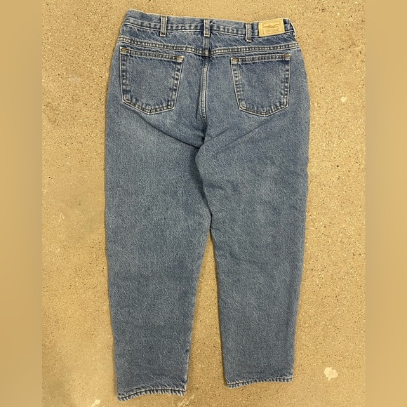 Vintage L.L. Bean Fleece Lined Light Wash Denim Blue Jeans - 36X30 Straight Leg - Picture 9 of 15